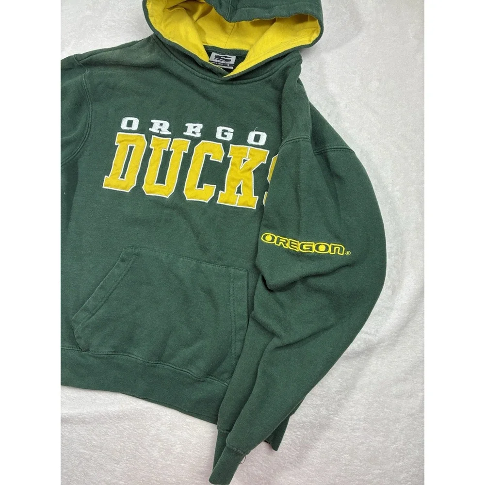Vintage 90s University Of Oregon Ducks Pullover Hoodie Spellout Boxy Fit Small